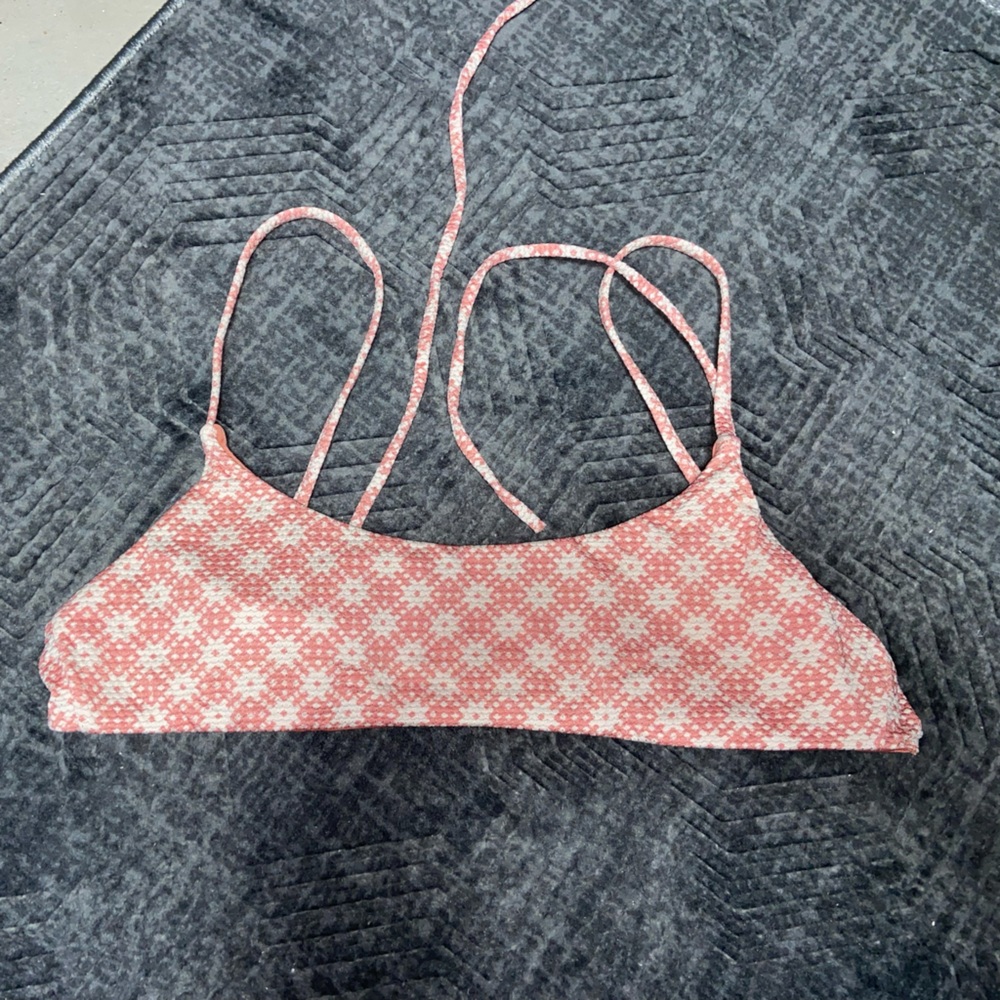 Size S O’neill Orange and White Bikini Top